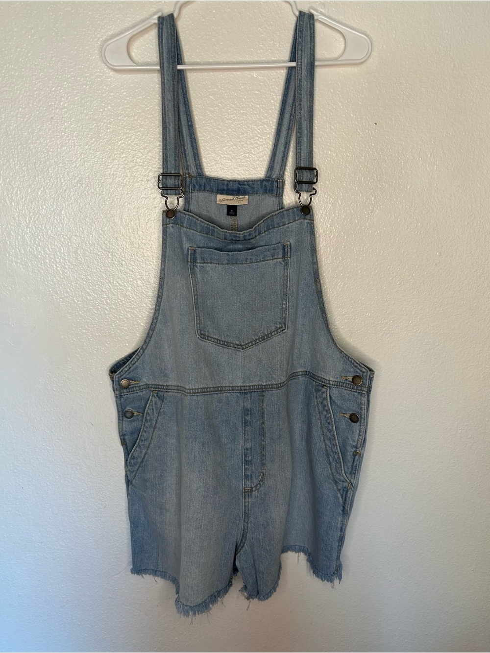 Universal Thread Plus Size Denim Overall Shorts in Light Blue Denim Wash